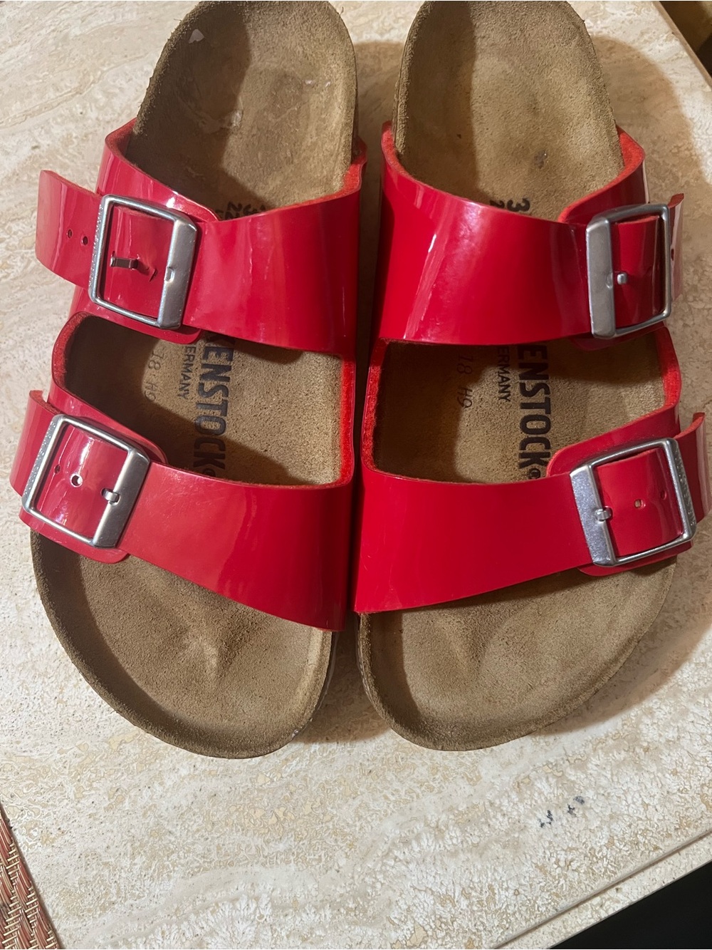 Birkenstock Arizona Sandals in Bright Red Patent - EUR 35